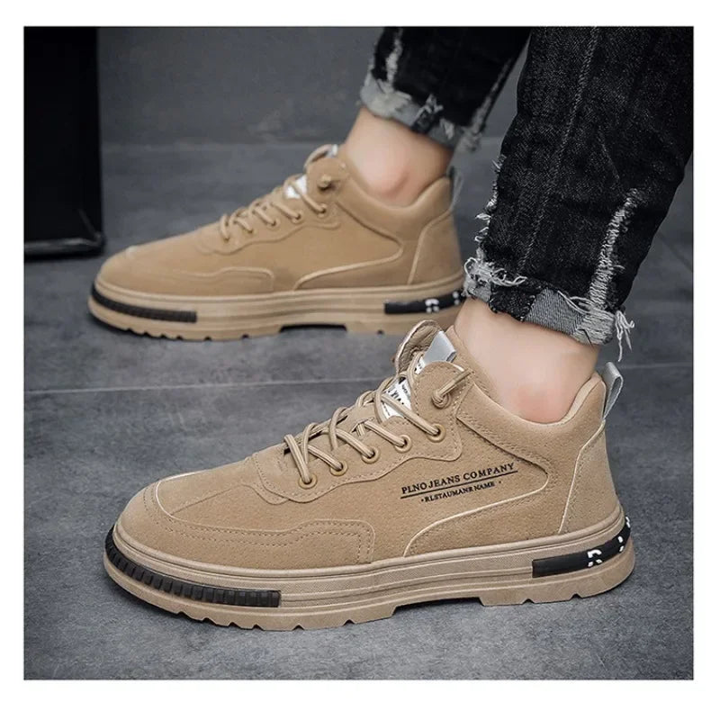 Heren plateausneakers, ademend — microvezel