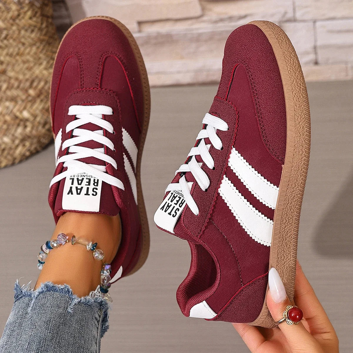 Dames instapsneakers met patchwork