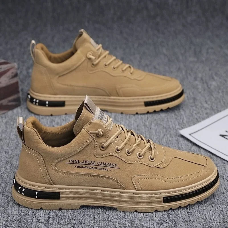 Heren plateausneakers, ademend — microvezel