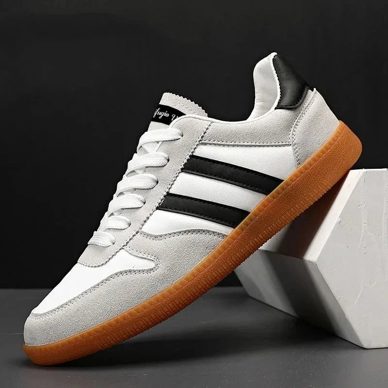 Heren boardsneakers met dikke zool — leer