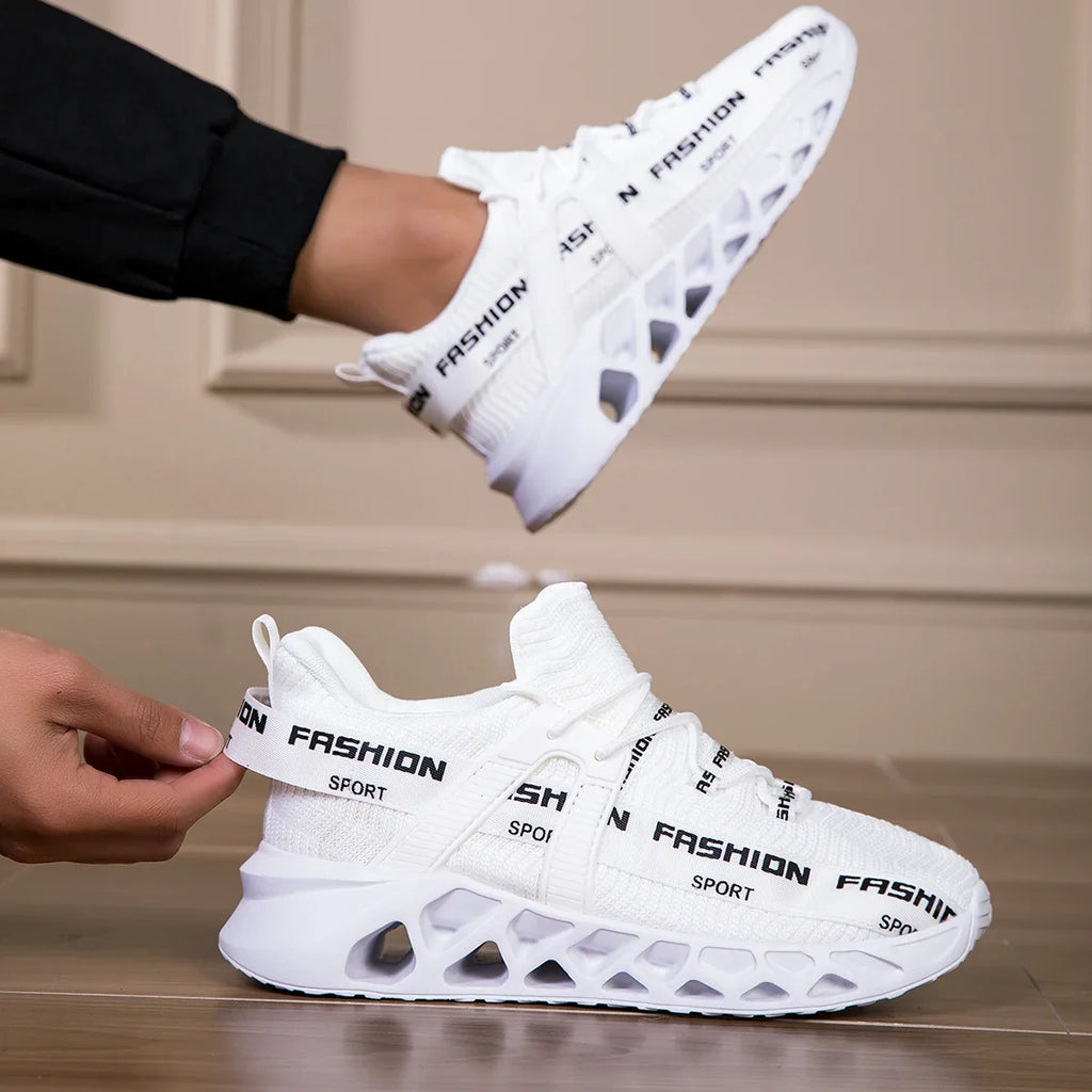 Heren plateausneakers, ademend — air mesh