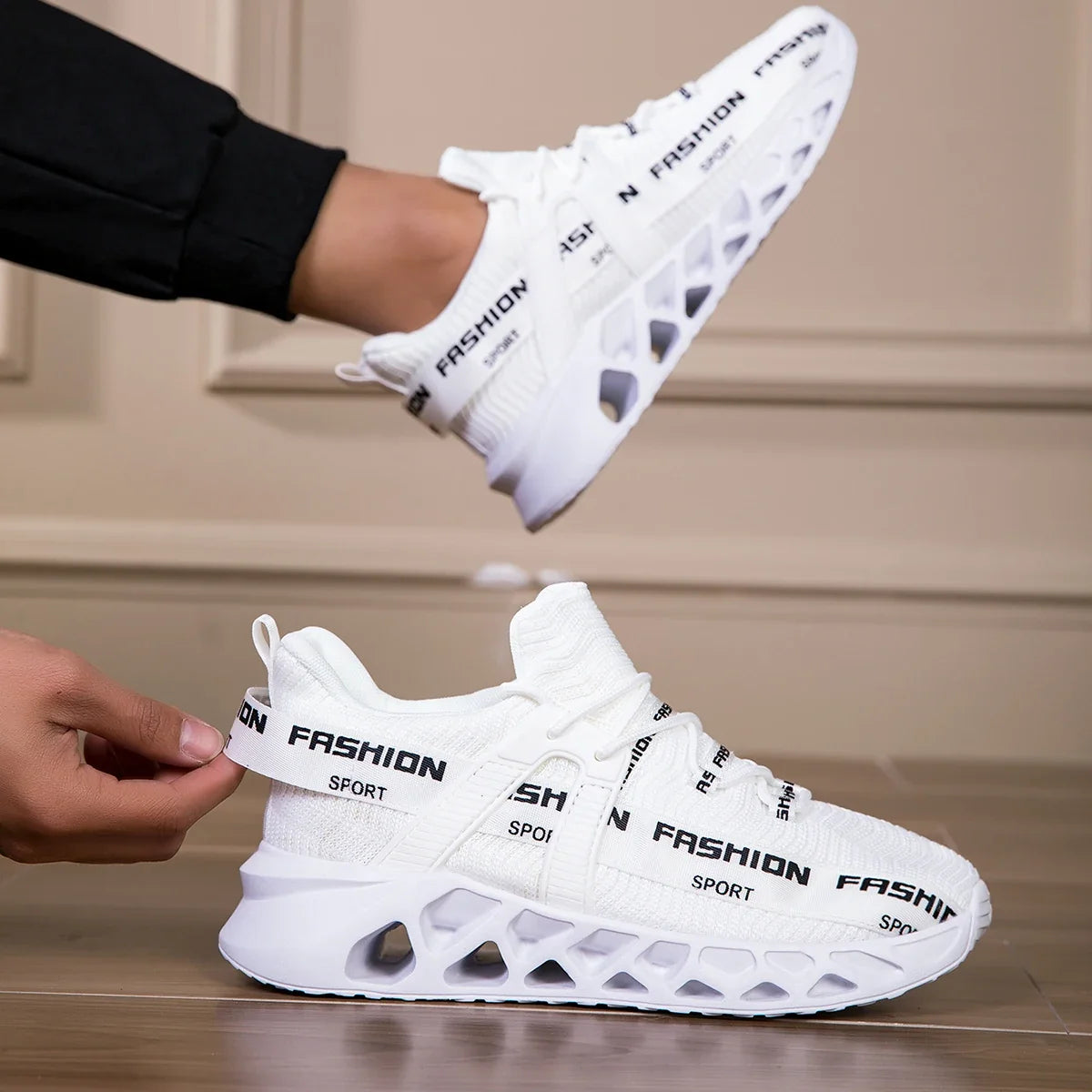 Heren plateausneakers, ademend — air mesh