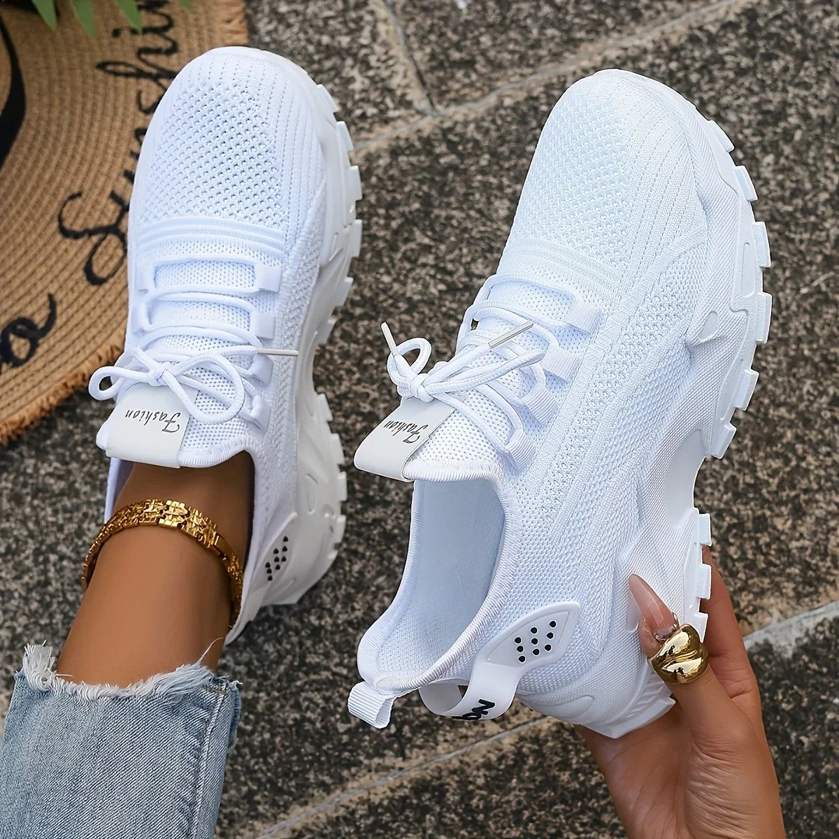 Dames gebreide wandelsneakers