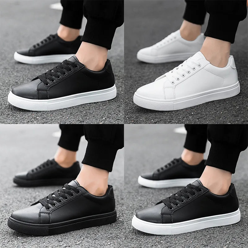 Heren skatesneakers van leer