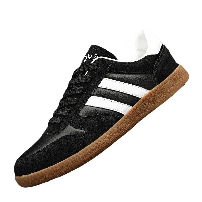 Heren boardsneakers met dikke zool — leer