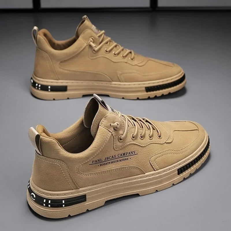 Heren plateausneakers, ademend — microvezel