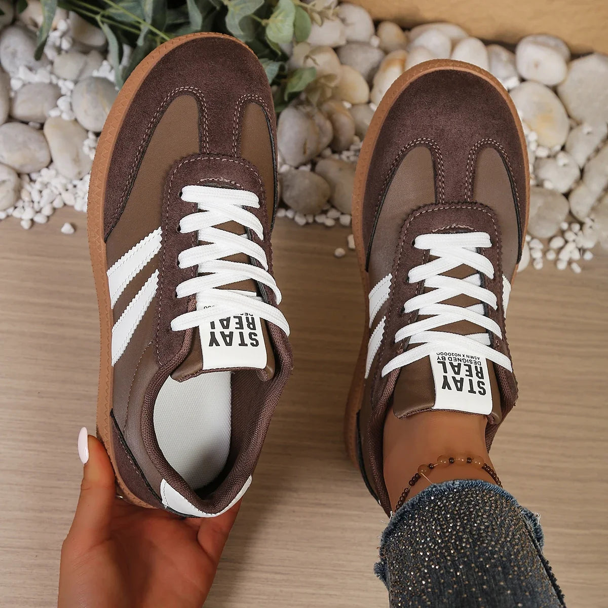 Dames instapsneakers met patchwork