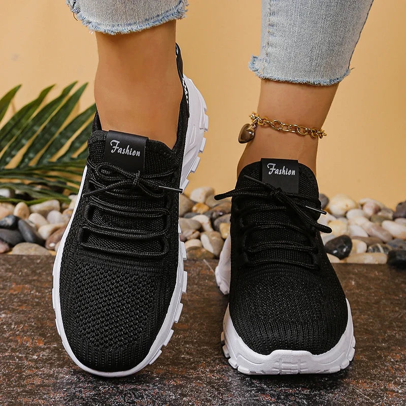 Dames gebreide plateausneakers